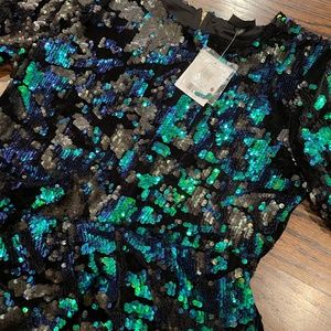 Topshop Sequin/Velvet Dress